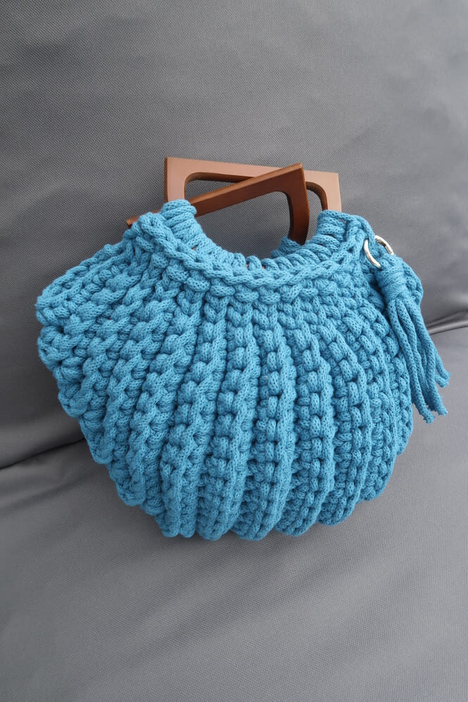muscheltasche aus makramee
